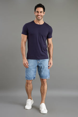 Bermuda Jeans Slim Básica